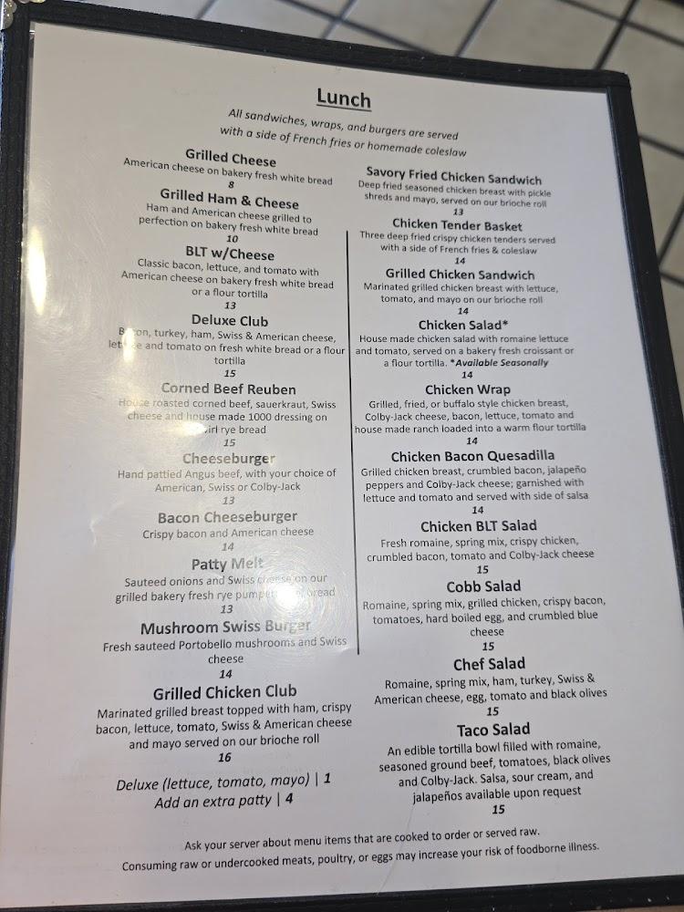 The Homestead Restaurant Menu image 1