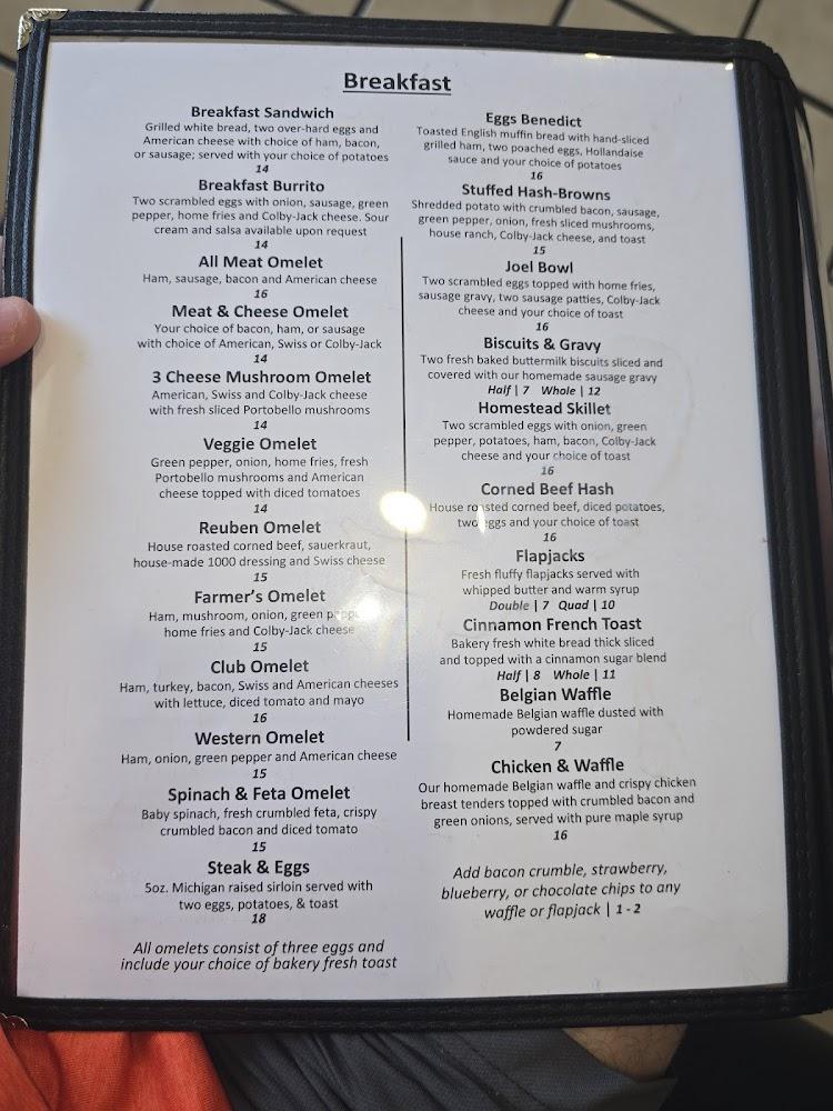 The Homestead Restaurant Menu image 3